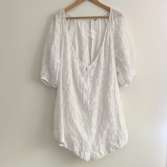 NWOT Free People Bop Around Romper Ivory White - Picture 10 of 16